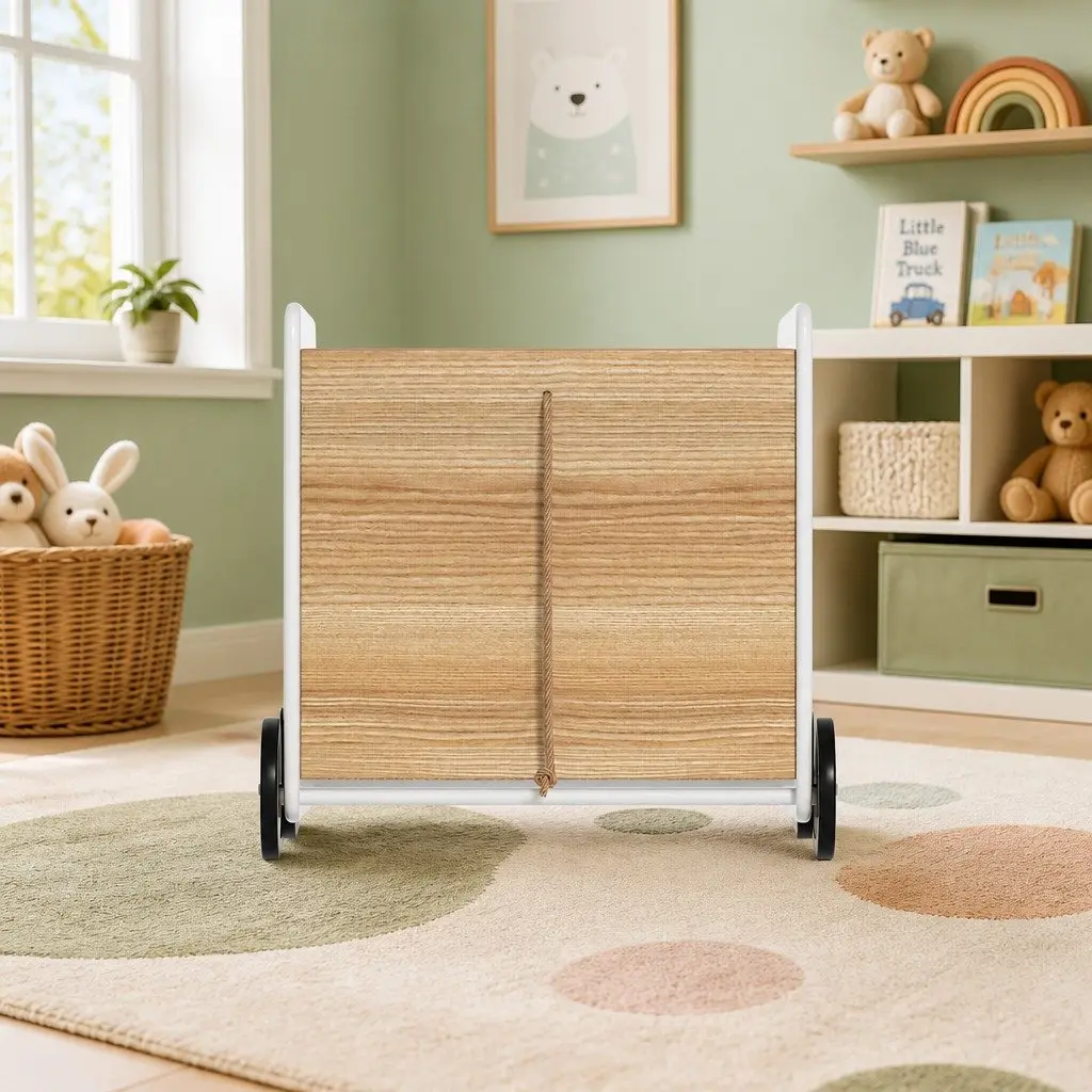 Toy Box Storage Container for Kids Playroom Bedroom Living Room White 58cm x 39cm x 39cm