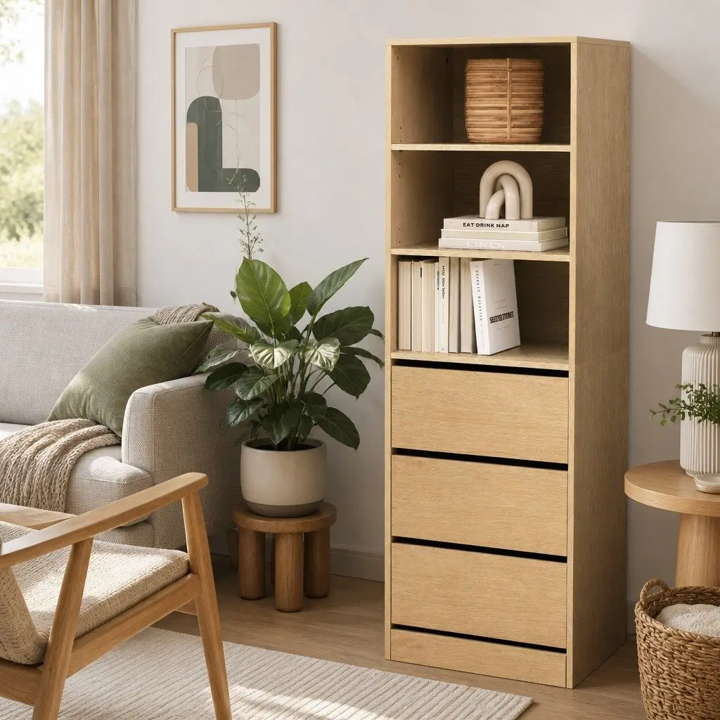 Chest of Drawers Tallboy Storage Bedroom Furniture Pine 3 Drawer