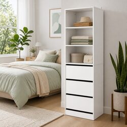 Specifications of White 3 Drawer Storage Tallboy
