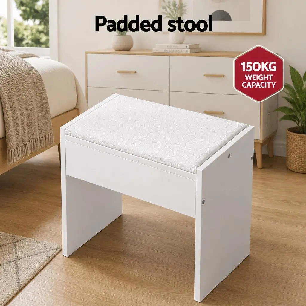 Dressing Table with LED Bulbs and Storage Drawers