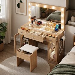 Dressing Table Specifications: LED Mirror, Dimensions, and More