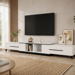 Specifications of White Extendable TV Cabinet 190-260cm