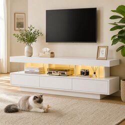 160CM White Entertainment Unit for TVs Up to 65 Inches