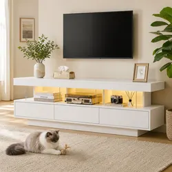 160CM White Entertainment Unit for TVs Up to 65 Inches