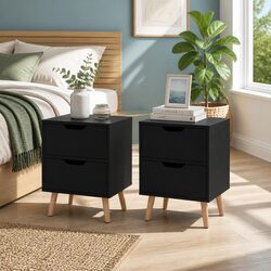 Black Bedside Table - 40cm Wide, 30cm Deep, 50cm High