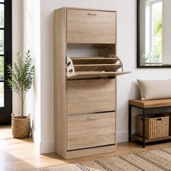 Dimensions and Features of 4-Door Shoe Rack Cabinet