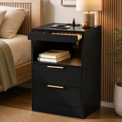 Black Nightstand Dimensions: 40cm W x 35cm D x 60cm H
