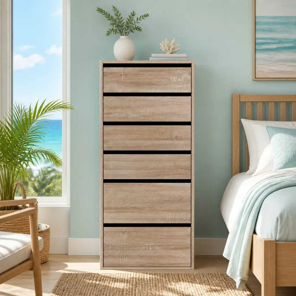 Chest of Drawers Dresser Bedroom Storage Organiser 6 Drawer Pine
