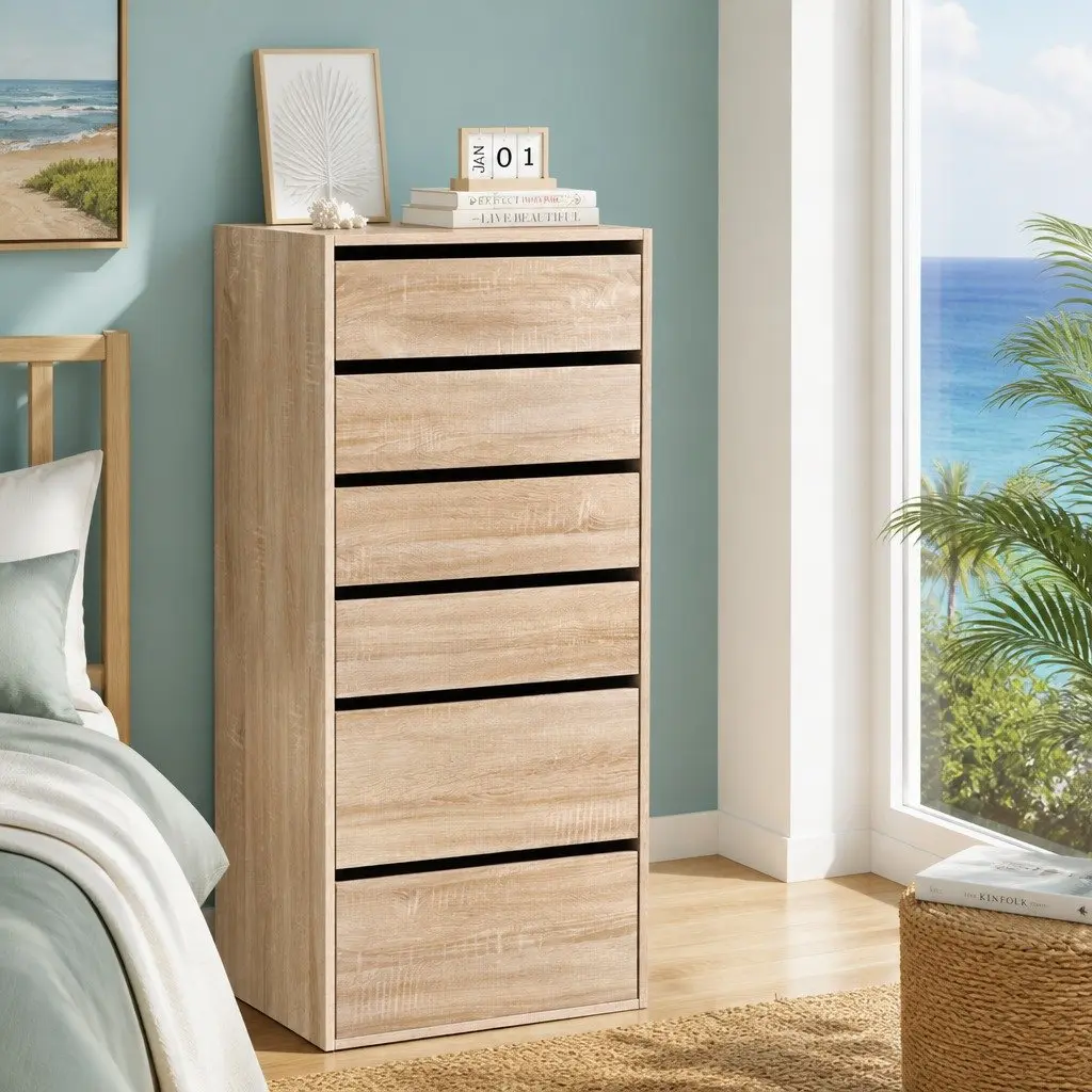 Chest of Drawers Dresser Bedroom Storage Organiser 6 Drawer Pine