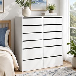 Specifications of White 2-Piece Chest of Drawers Set