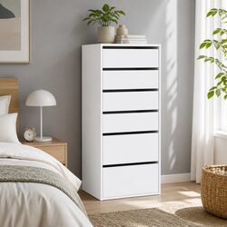 6 Drawer Chest Dimensions: 50.5cm W x 40cm D x 113cm H