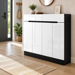 Shoe Rack Cabinet Specs: 120cm, 12mm Particle Board, UV Gloss