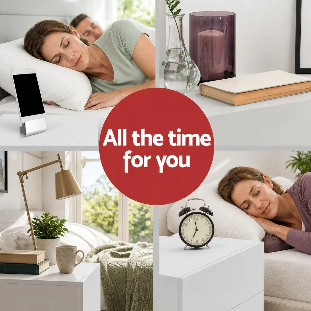 White Bedside Table with Storage