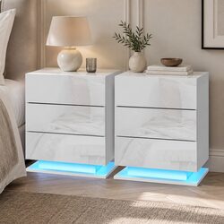 Dimensions and Specs for LED Lighting Bedside Table with 3 Drawers