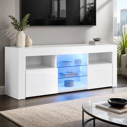 Entertainment Unit TV Cabinet: 160cm White Modern Design