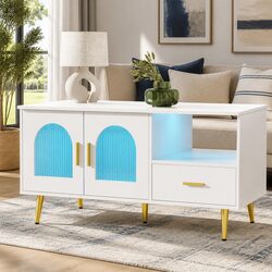 Dimensions and Details of LED Coffee Table with Storage