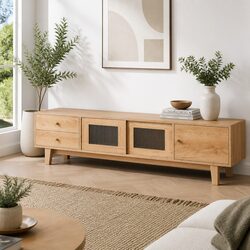 TV Cabinet Entertainment Unit Stand 180CM Storage Drawers Living Room Furniture