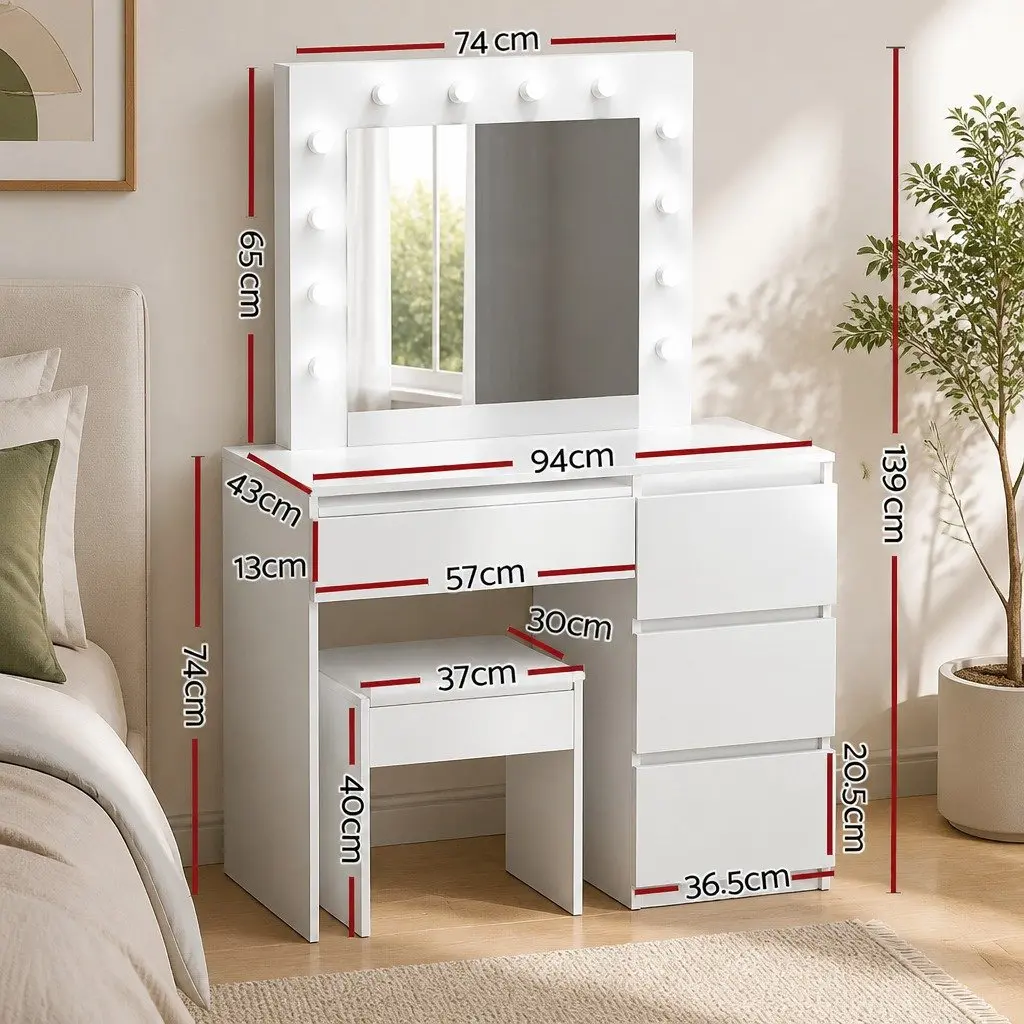 LED Dressing Table with Stool