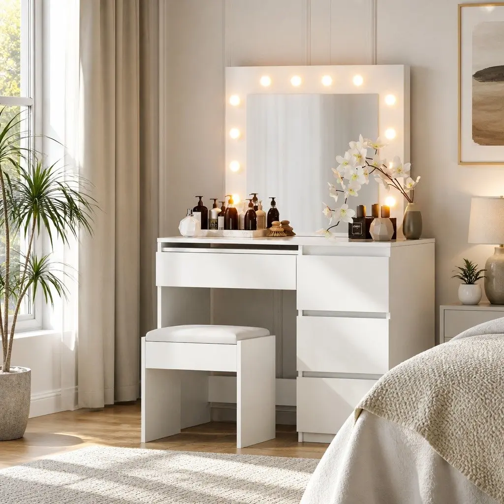 LED Dressing Table with Stool