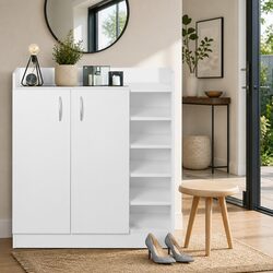 21-Pair Shoe Cabinet: 80cm W x 30cm D x 90cm H