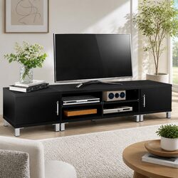 Specifications of 190cm Black TV Cabinet with Storage Features