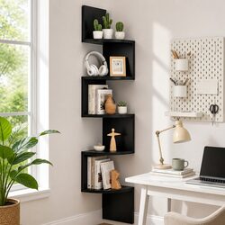 Corner Wall Shelf with 5 Tiers - Specifications Included