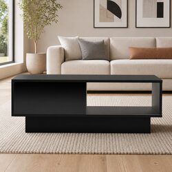 LED Coffee Table: Dimensions 95cm x 55cm x 31cm, Black