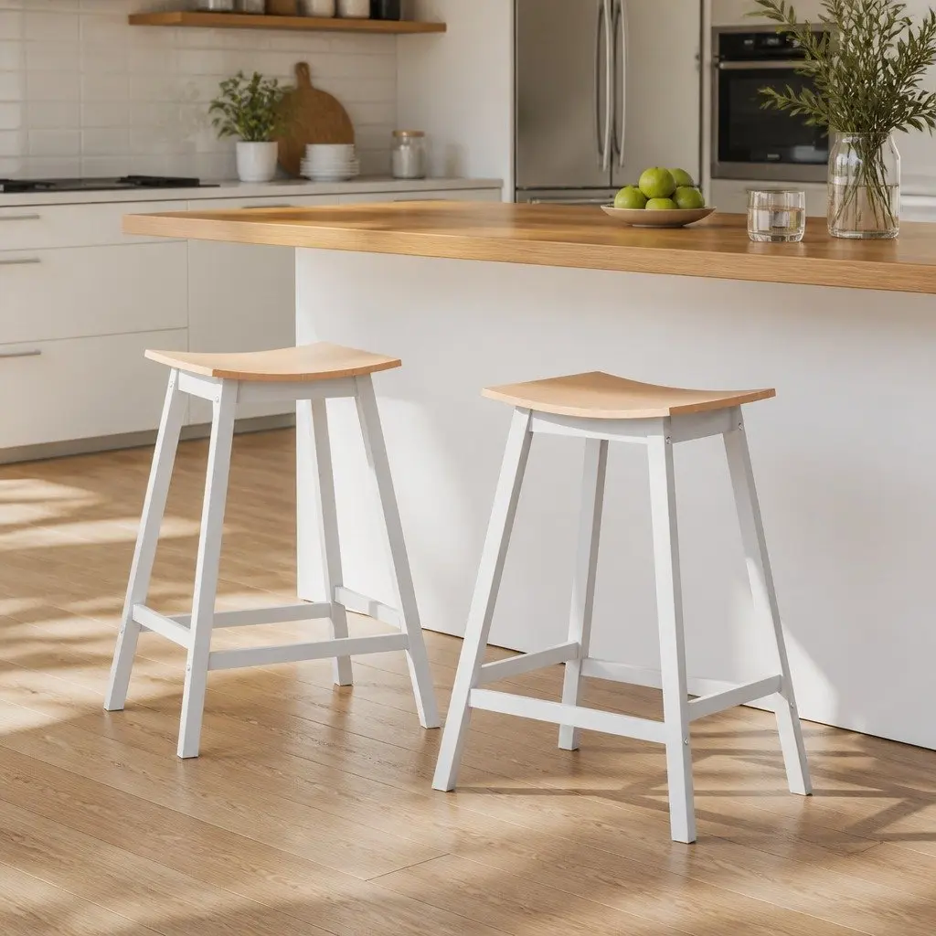 Bar Stools Wooden Chairs Set of 2