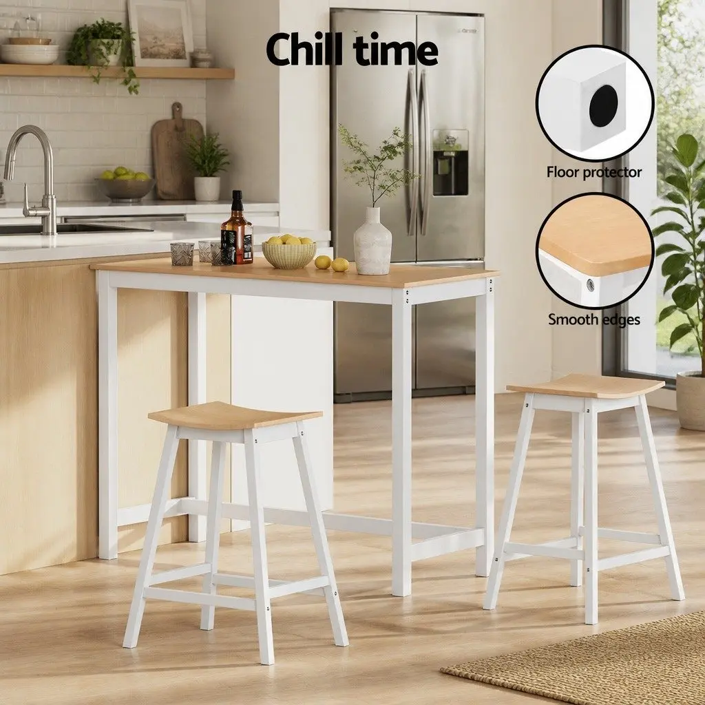 Bar Stools Wooden Chairs Set of 2