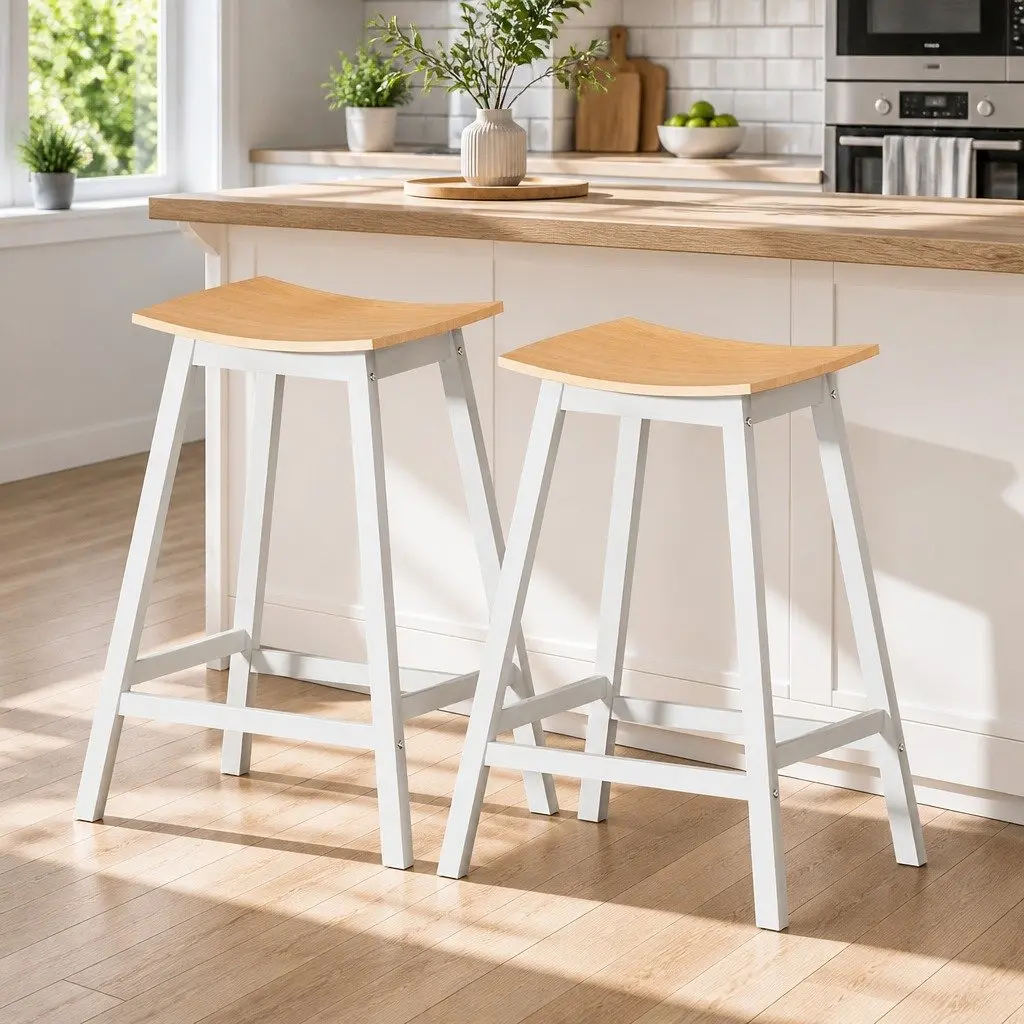Bar Stools Wooden Chairs Set of 2