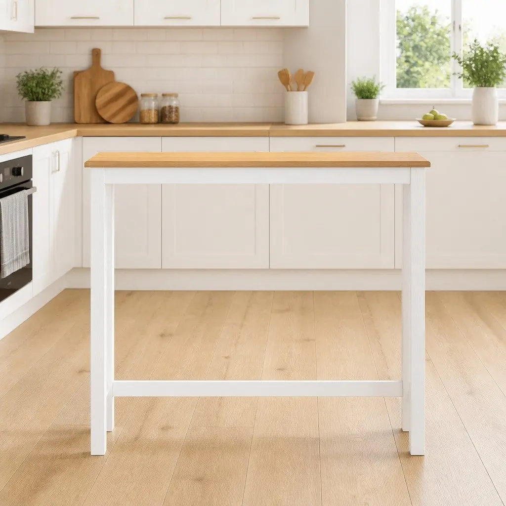Bar Table 108cm Rectangular Dining Kitchen Pub Counter Height Pinewood