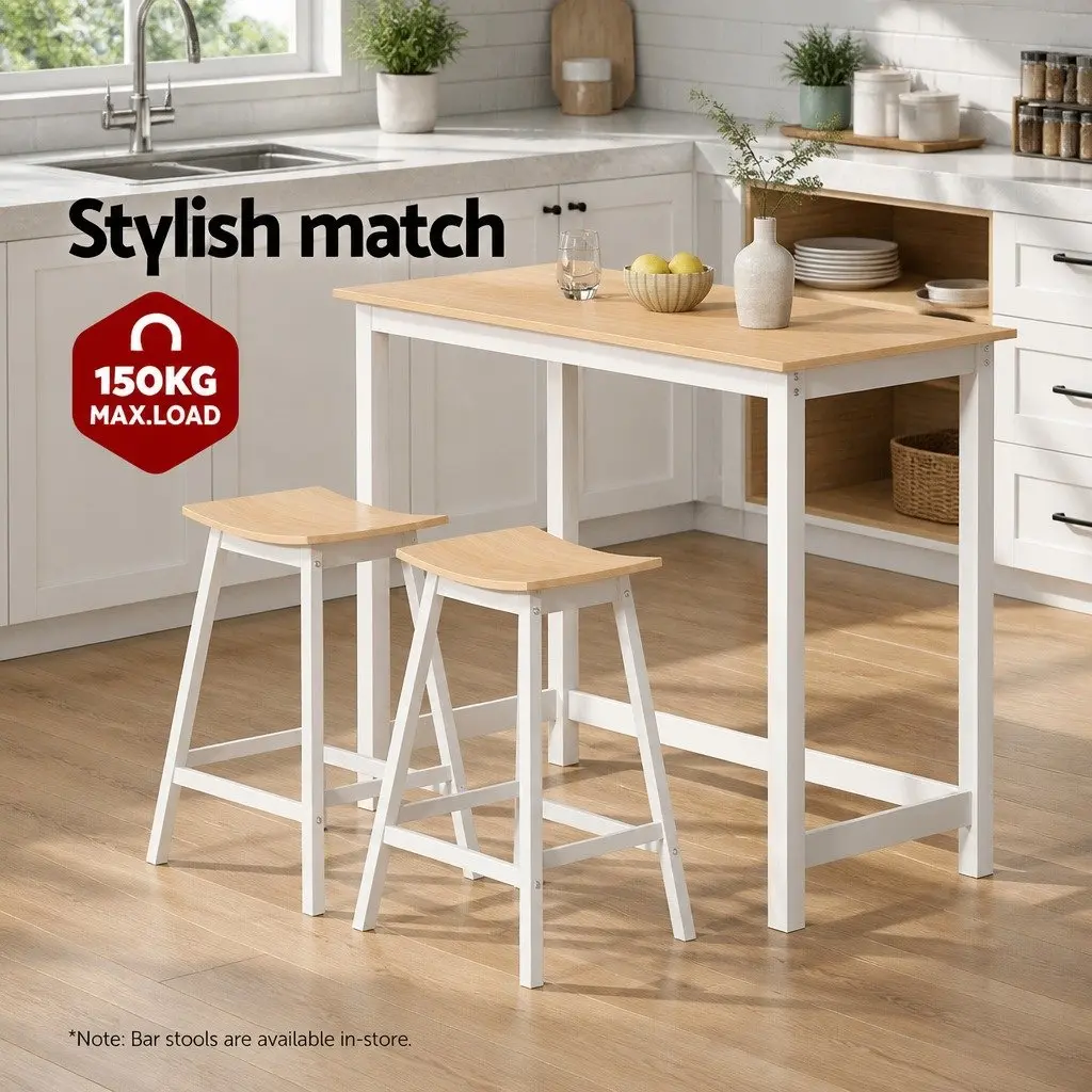 Bar Table 108cm Rectangular Dining Kitchen Pub Counter Height Pinewood