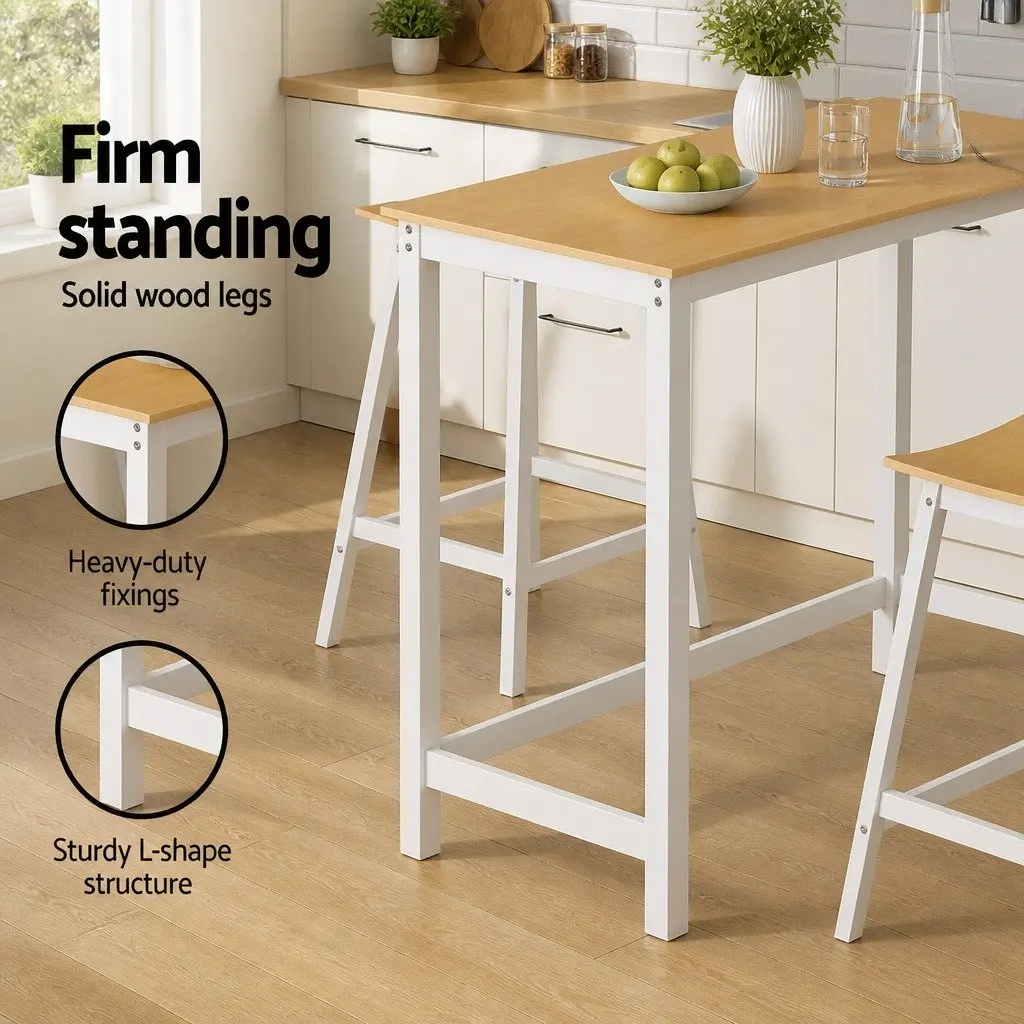 Bar Table 108cm Rectangular Dining Kitchen Pub Counter Height Pinewood