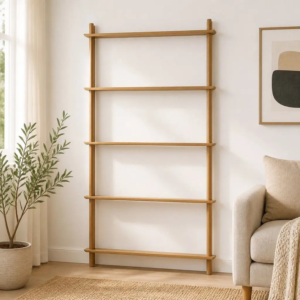 5 Tier Bookshelf Display Stand Storage Rack Shelves Living Room 80cm x 30cm x 150cm