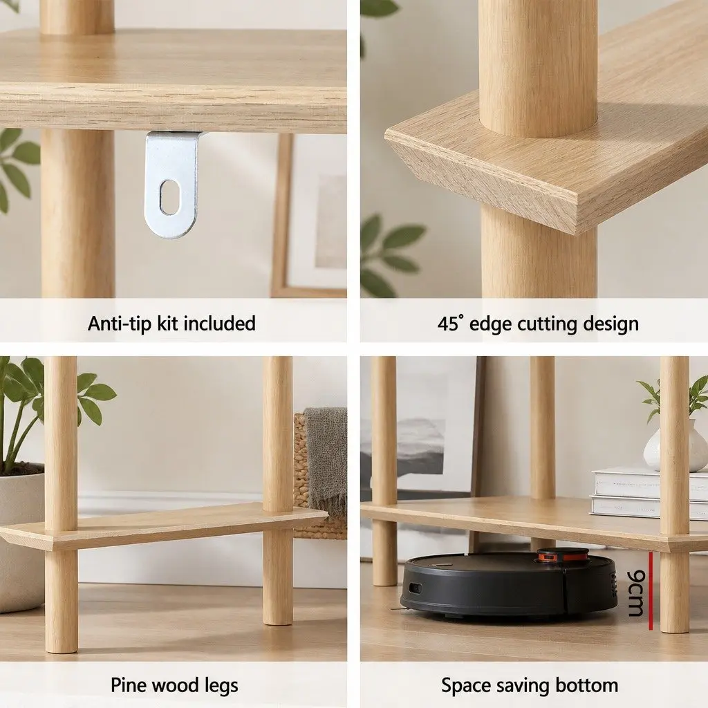 5 Tier Bookshelf Display Stand Storage Rack Shelves Living Room 80cm x 30cm x 150cm