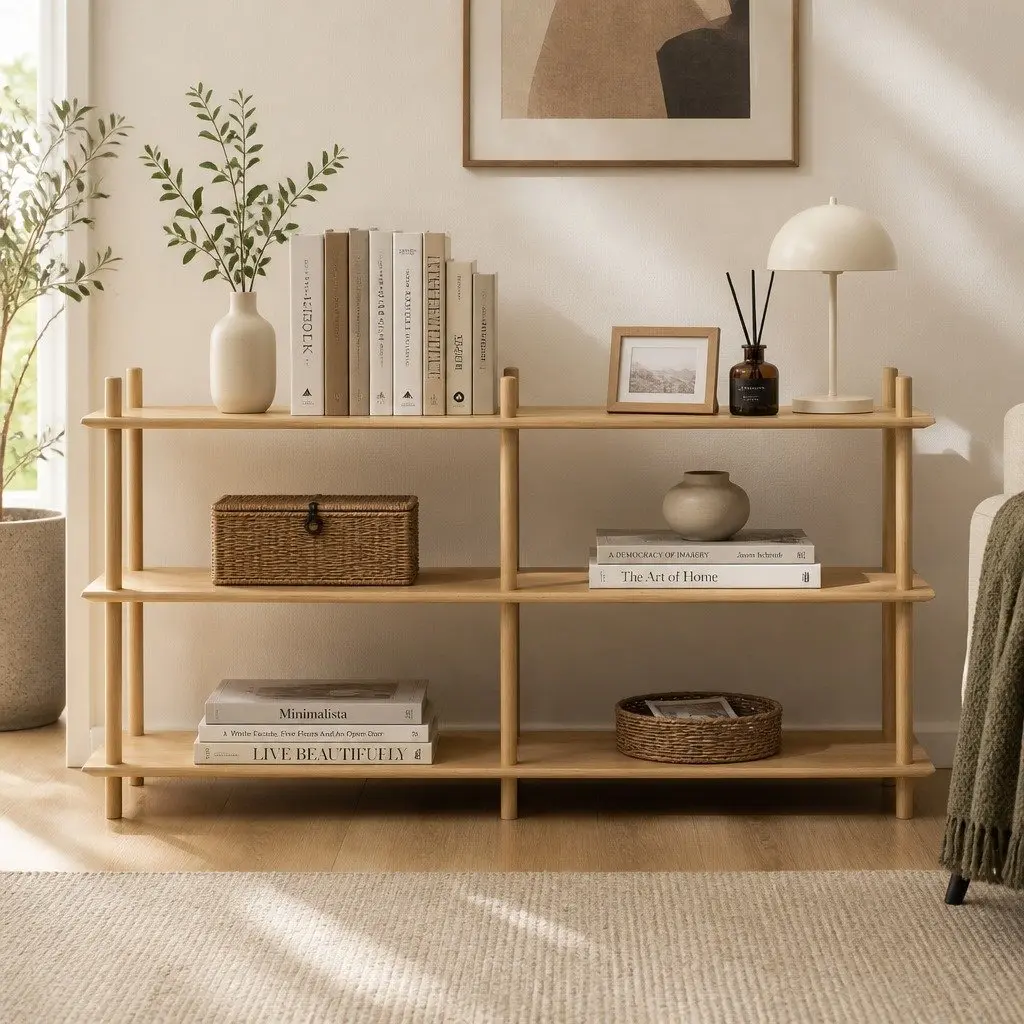 3-Tier Bookshelf Display Stand Storage Rack Wooden Shelves Living Room 160cm H x 30cm W x 82cm D