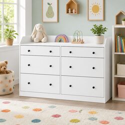Specifications of White 6 Drawer Chest for Storage
