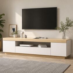 180CM Two-Tone TV Cabinet Stand with Spacious Storage