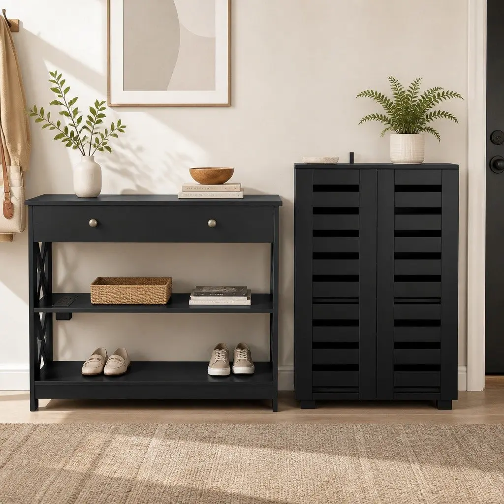 Shoe Cabinet and Console Table Set