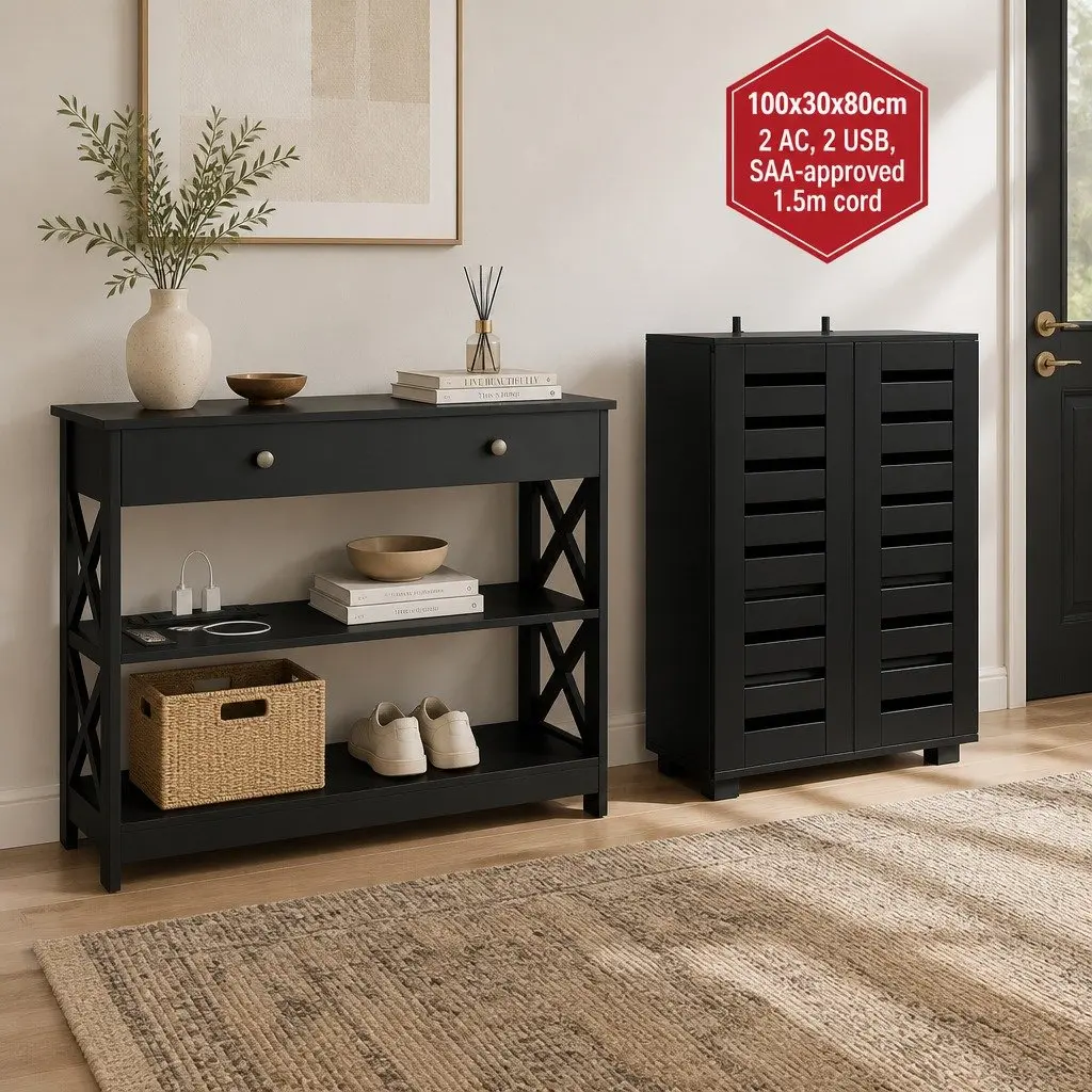 Shoe Cabinet and Console Table Set