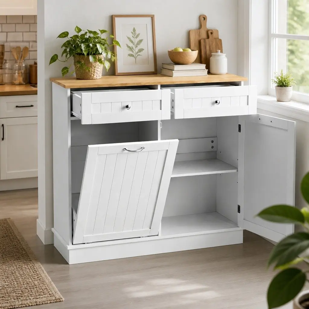 White Kitchen Buffet Sideboard with