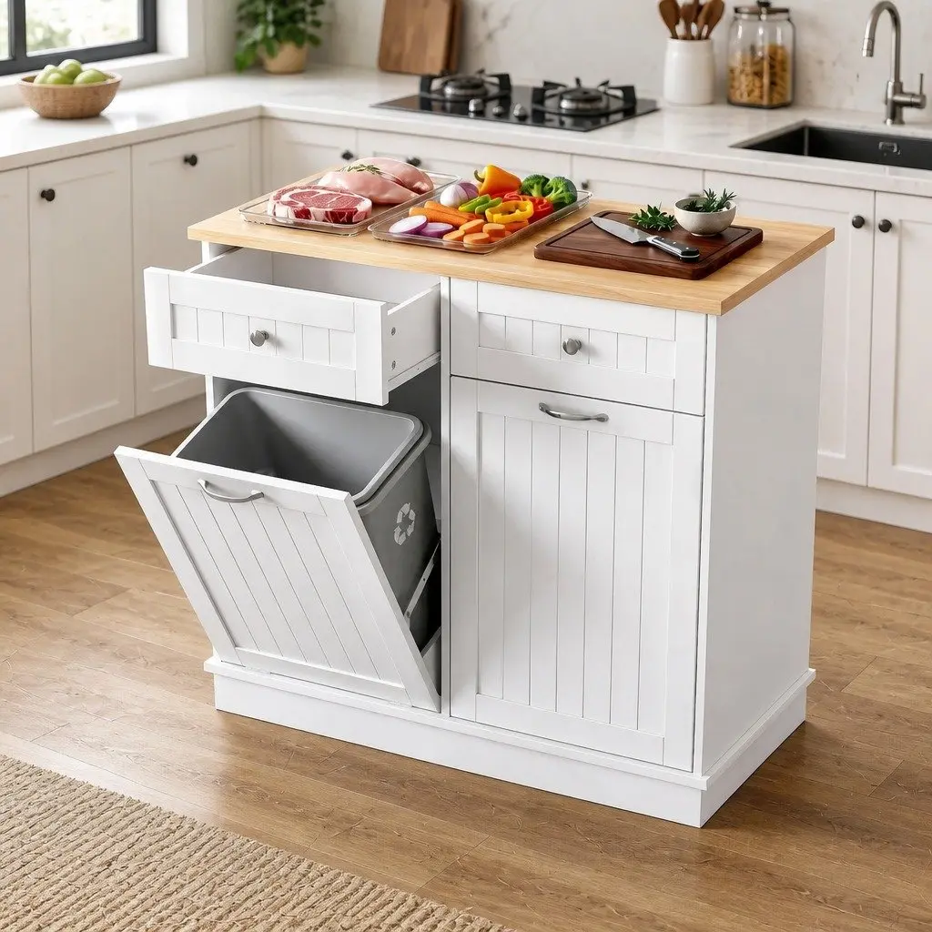 White Kitchen Buffet Sideboard with