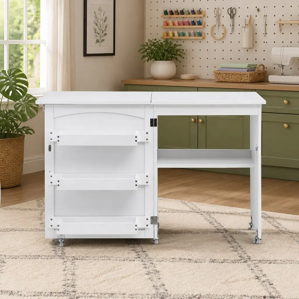 Folding Sewing Table Craft Work Station for Home 118 x 49.5 x 79.5 cm