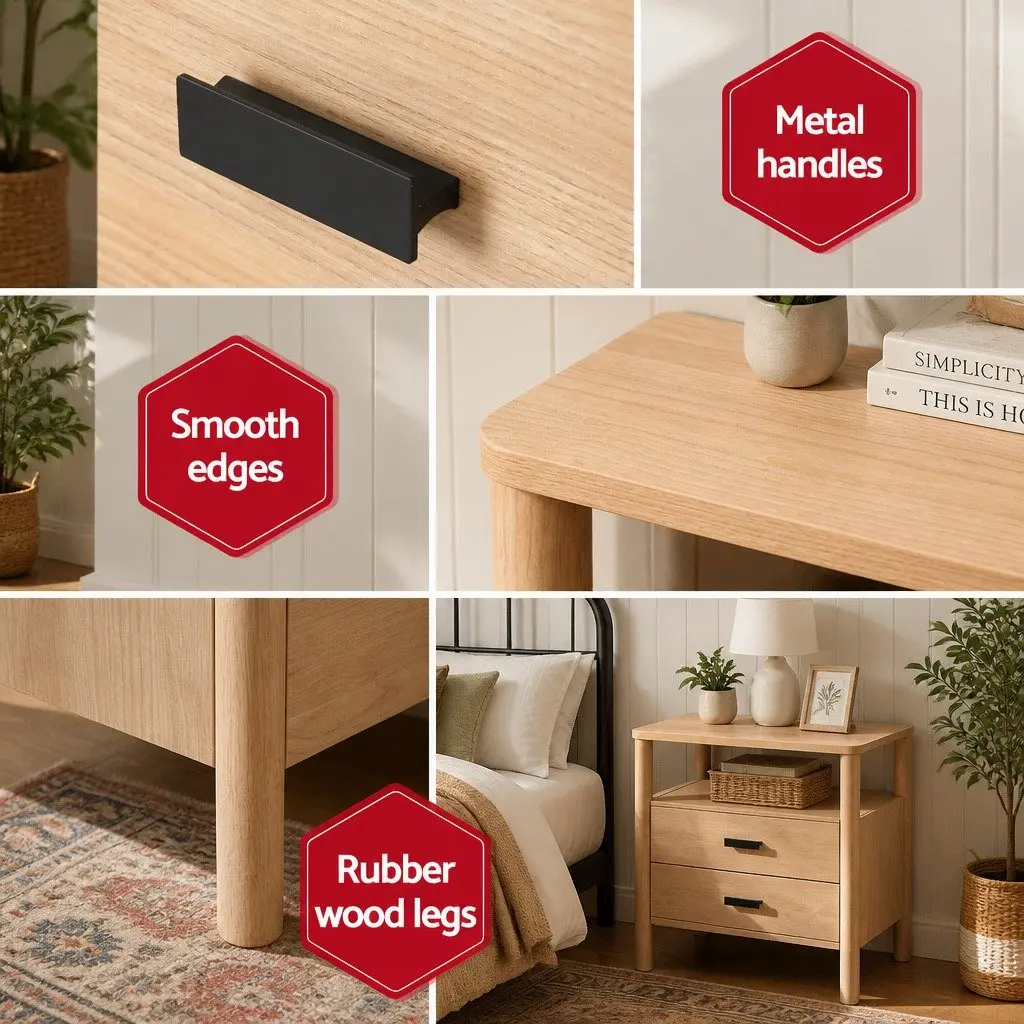 Pine Wood Nightstand
