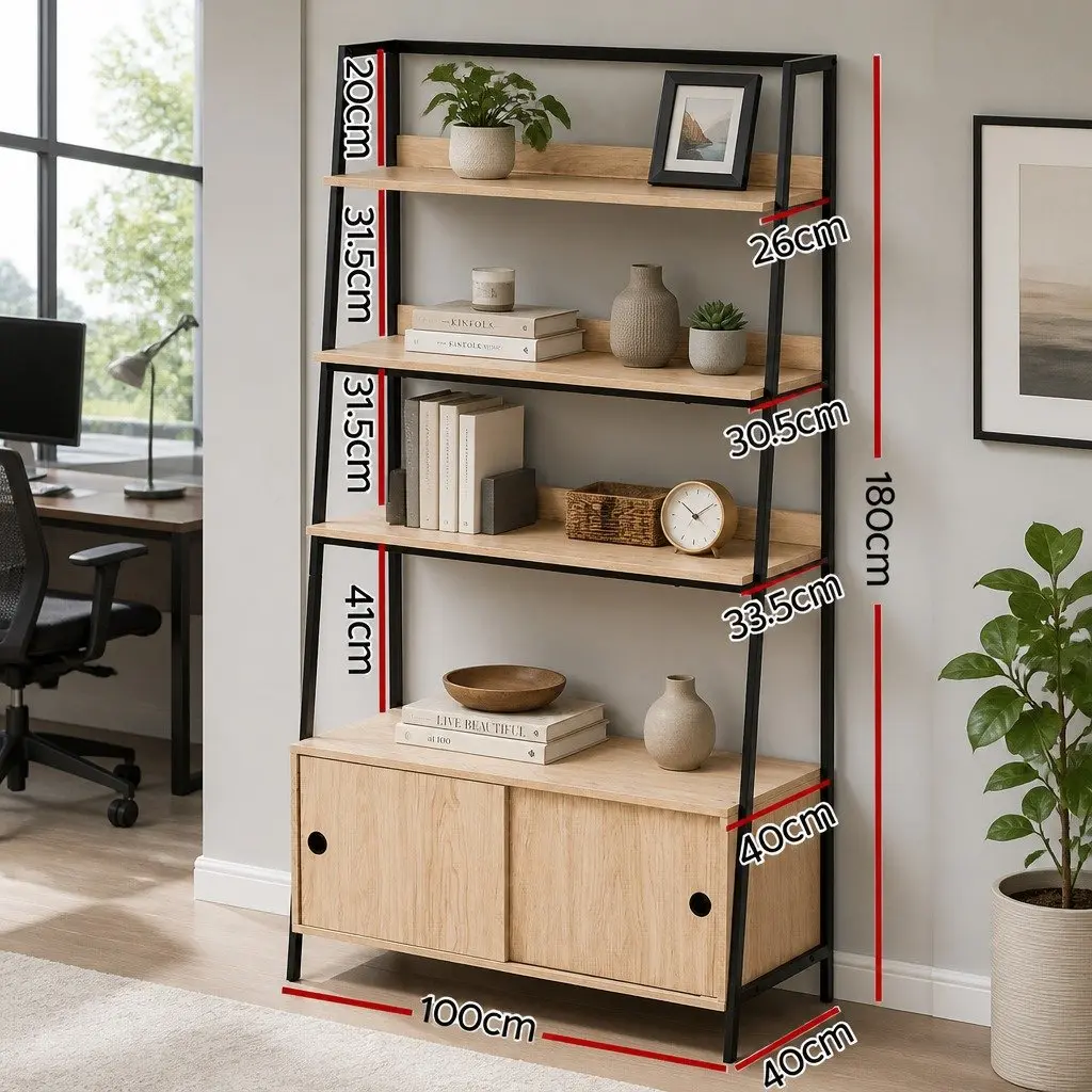 5 Tier Oak Cube Bookshelf Unit