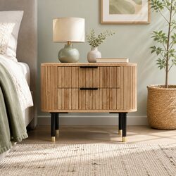 Compact Bedside Table: 56cm W x 42cm D x 45.5cm H