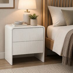 Beige MDF Bedside Table Dimensions and Specs