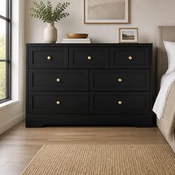 Specifications of 7 Drawer Chest Dresser in Black