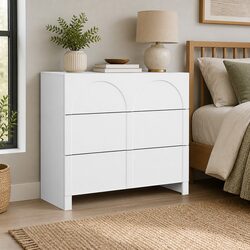 3 Drawer Chest Specifications - White Lowboy Dresser