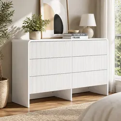 6 Drawer Chest of Drawers - Dimensions: 120 x 40 x 75.5 cm